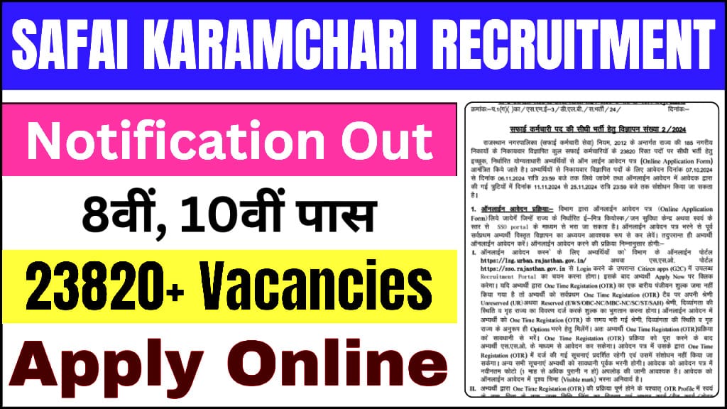 Rajasthan Safai Karamchari Recruitment 2024: Apply Now