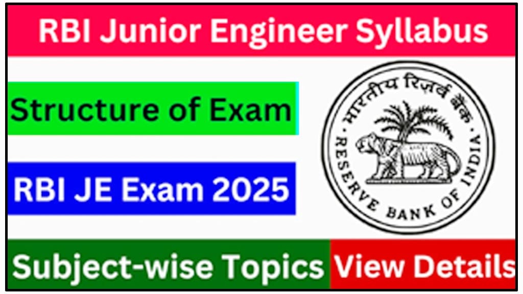 Reserve Bank RBI Junior Engineer JE Online Form 2025 | RBI Junior Engineer Recruitment 2025 For 11 Post
