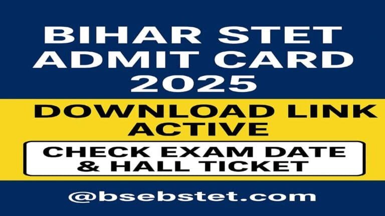 Bihar STET Admit Card 2025 Out, Download Link Active | Check Exam Date ...